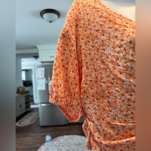 H&M NWT drawstring cinched cropped top L - Picture 6 of 10